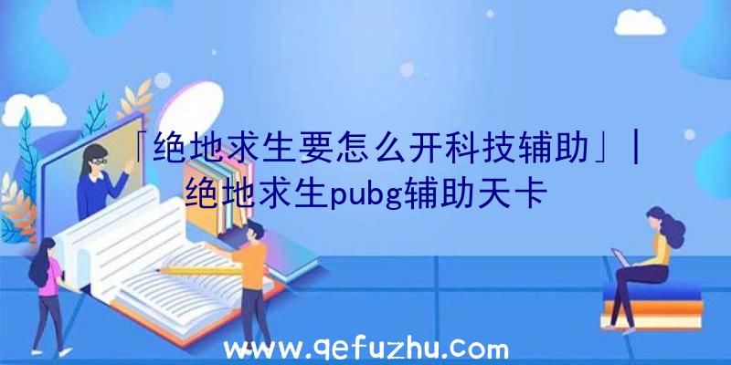 「绝地求生要怎么开科技辅助」|绝地求生pubg辅助天卡